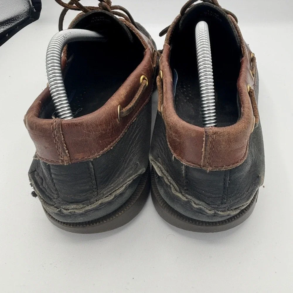Sperry Boat Shoes Mens 11.5 Black Navy Brown Leather Authentic Original Preppy